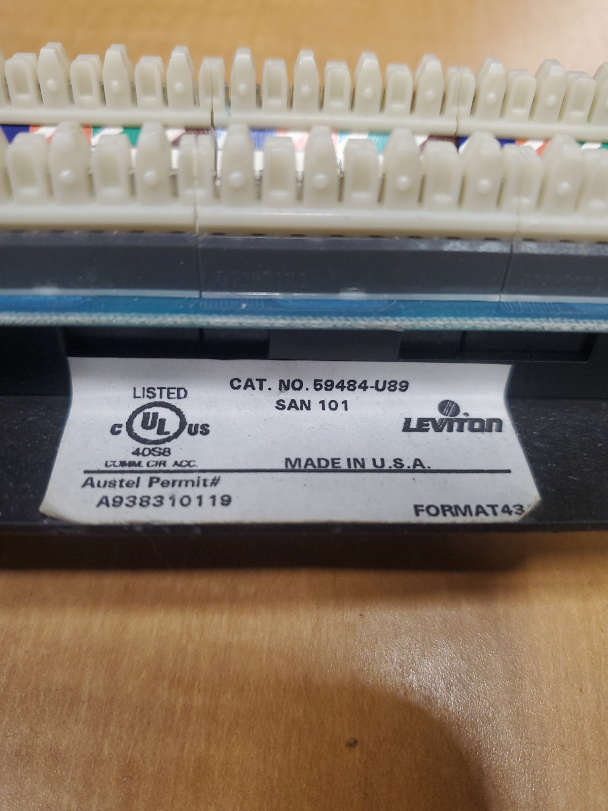 Leviton 59484-U89 SAN 101 Cat 5 Flat Universal Patch Block, 12-Port, Black [CTA]