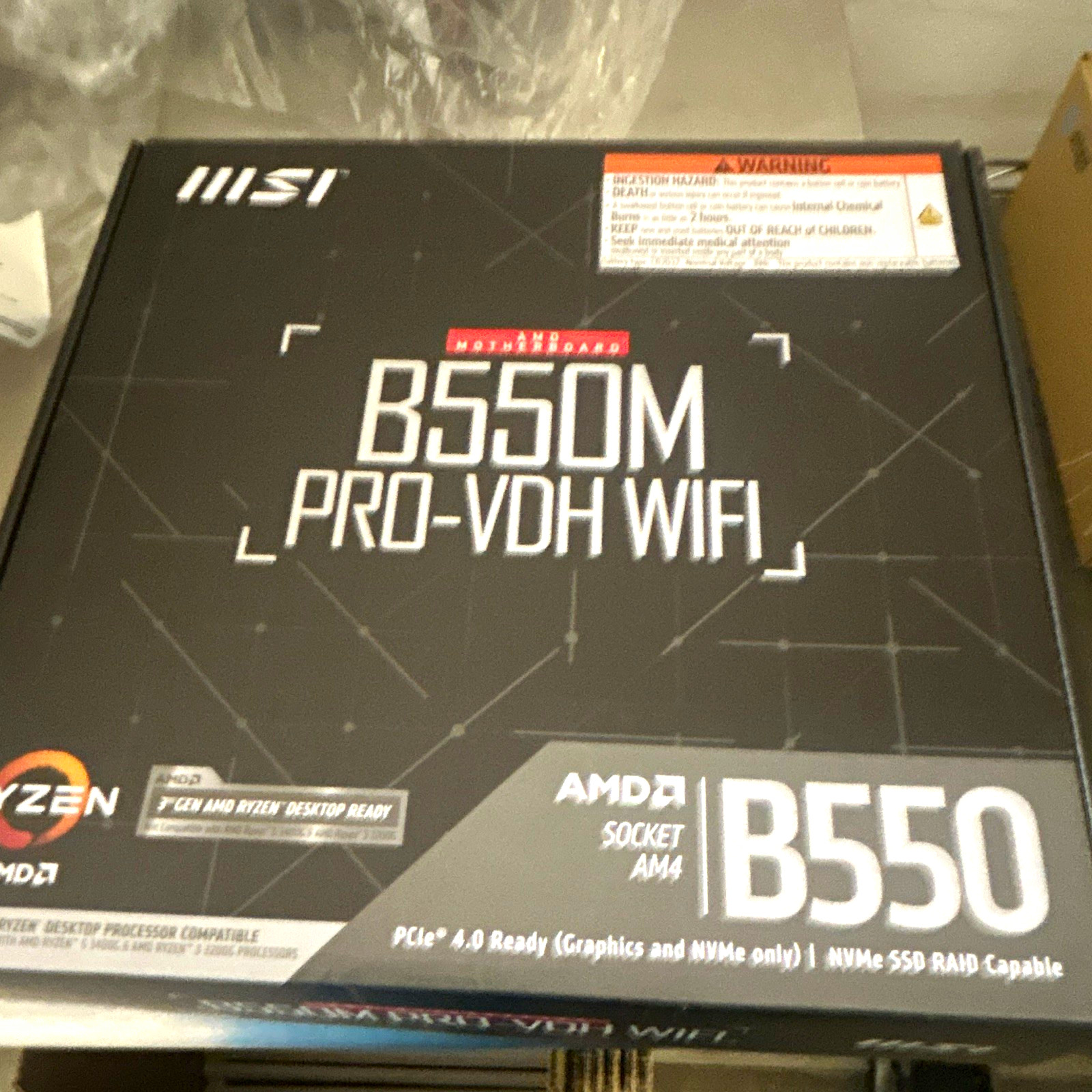 MSI B550M PRO-VDH WIFI B550 AM4 MicroATX DDR4 4-Slot HDMI DVI VGA M.2