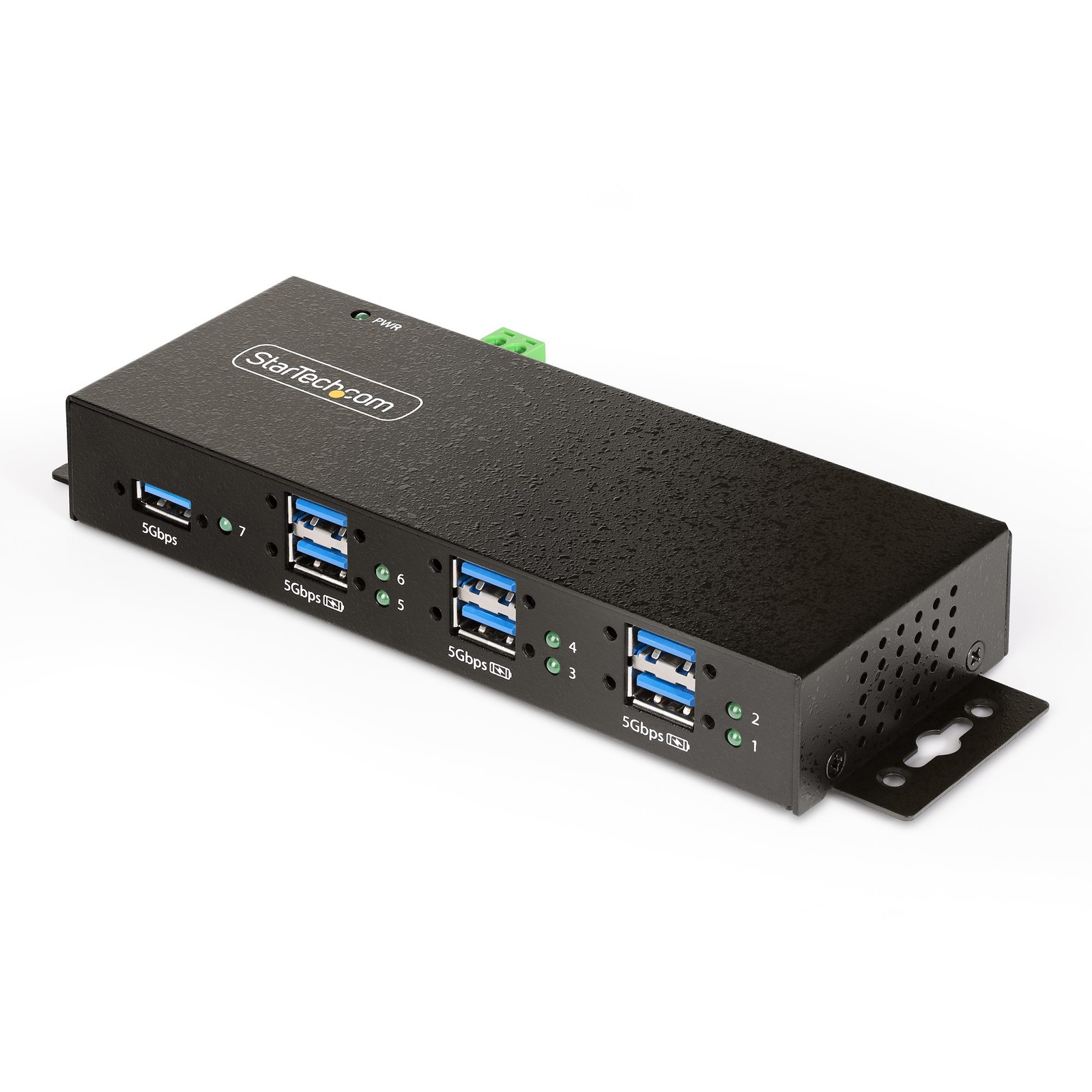 StarTech 5G7AINDRM-USB-A-HUB 7-Port Managed USB Hub, Heavy Duty Metal