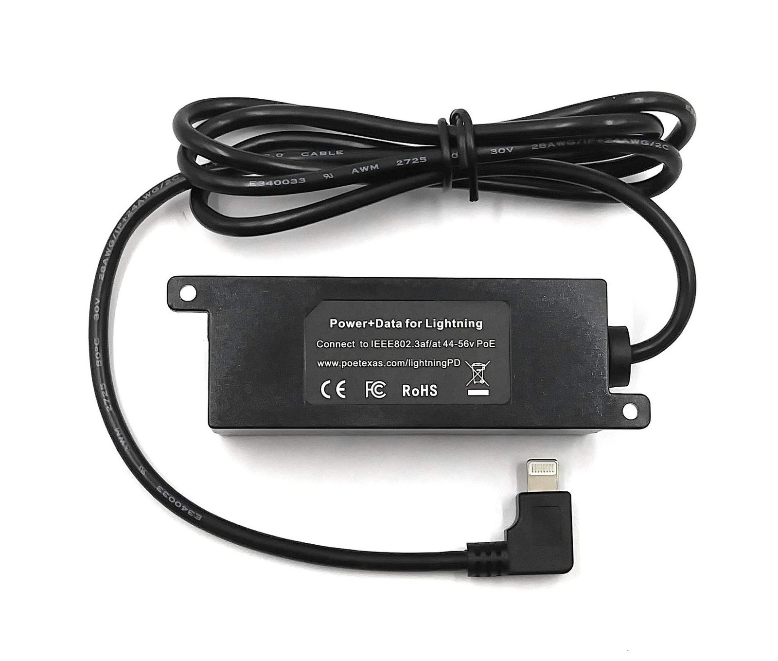 PoE Texas Ethernet to Lightning Adapter - 12 Watt Power and Data for iPad Tab...