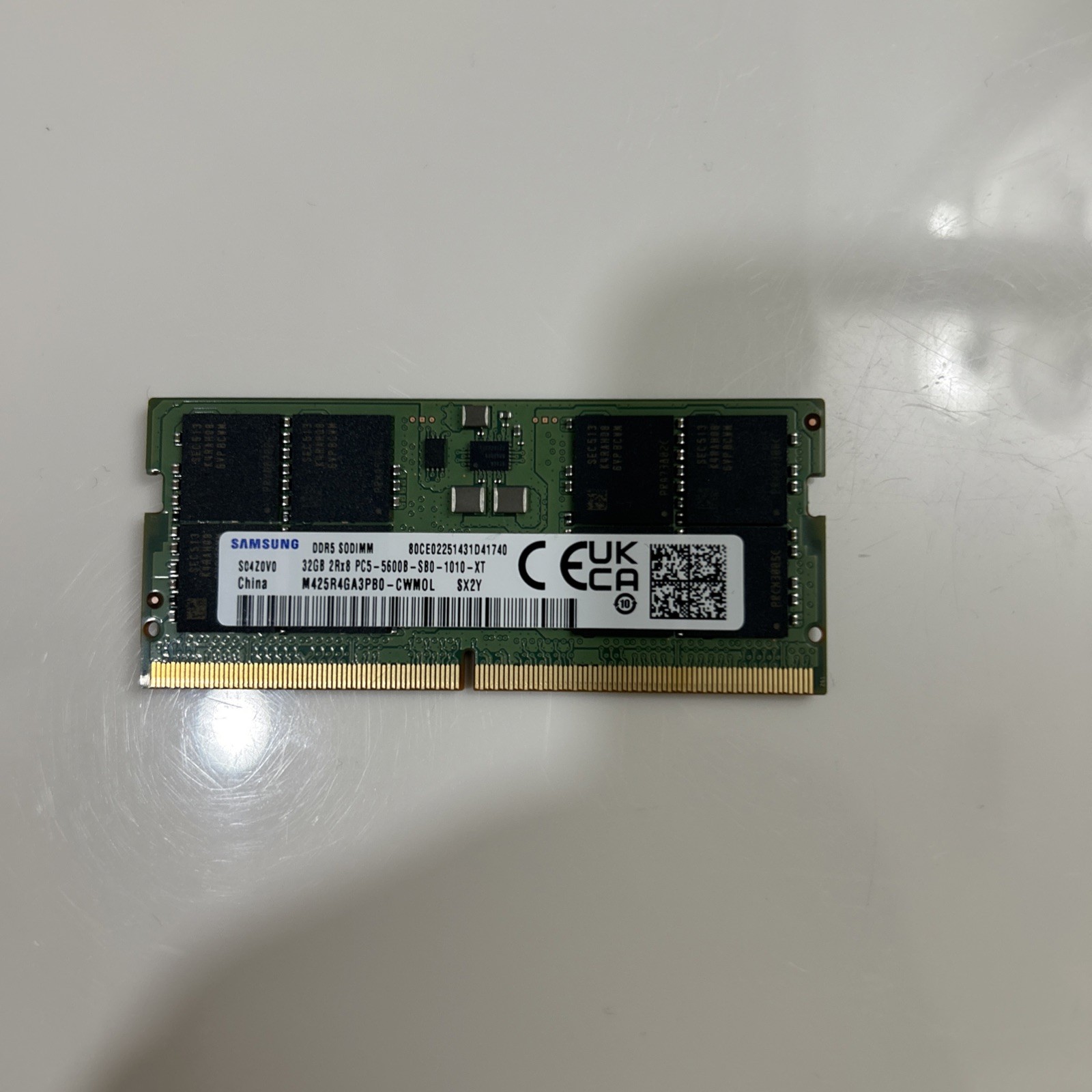 Samsung 32GB DDR5 5600 PC5-5600B SO-DIMM 262-Pin Unbuffered M425R4GA3PB0-CWM0L