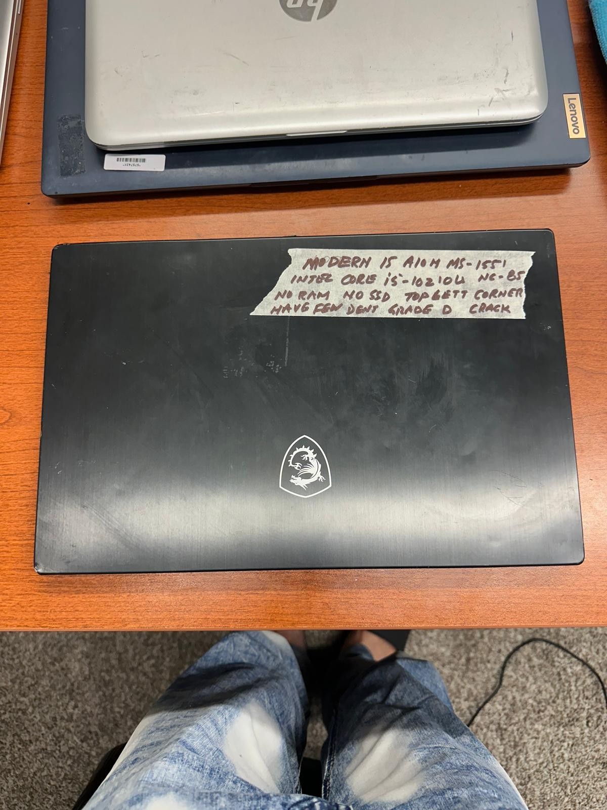 MSI Modern 15 A10M MS-1551 15.6" Laptop Intel Core i5-10210U No RAM No SSD
