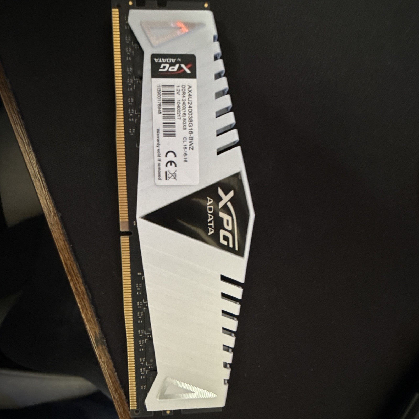 ADATA XPG 8GB DDR4-2400 PC4-19200 288-Pin DIMM Unbuffered AX4U240038G16-BWZ