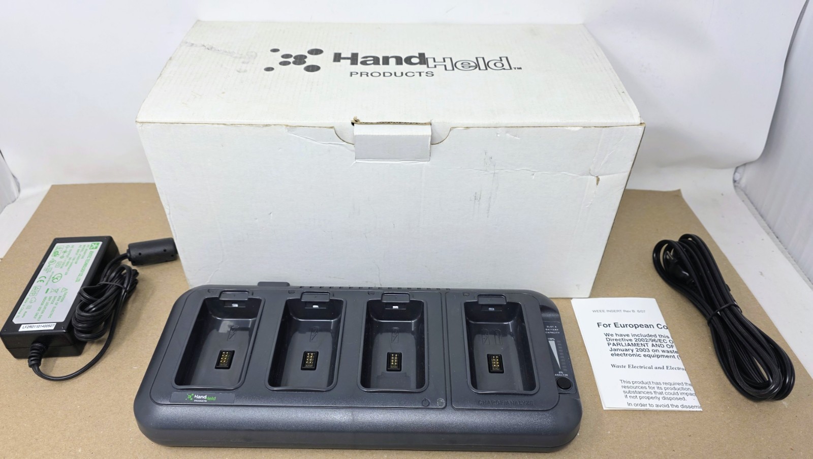 Honeywell Dolphin 9500-QCE 9500 9900 4 Slots Battery Charger Dock+AC Adapter