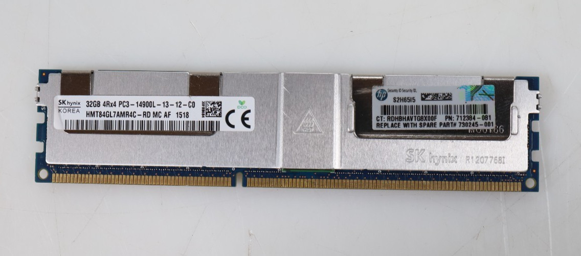 32GB SK Hynix HMT84GL7AMR4C-RD PC3-14900L DDR3-1866 LRDIMM Server Memory