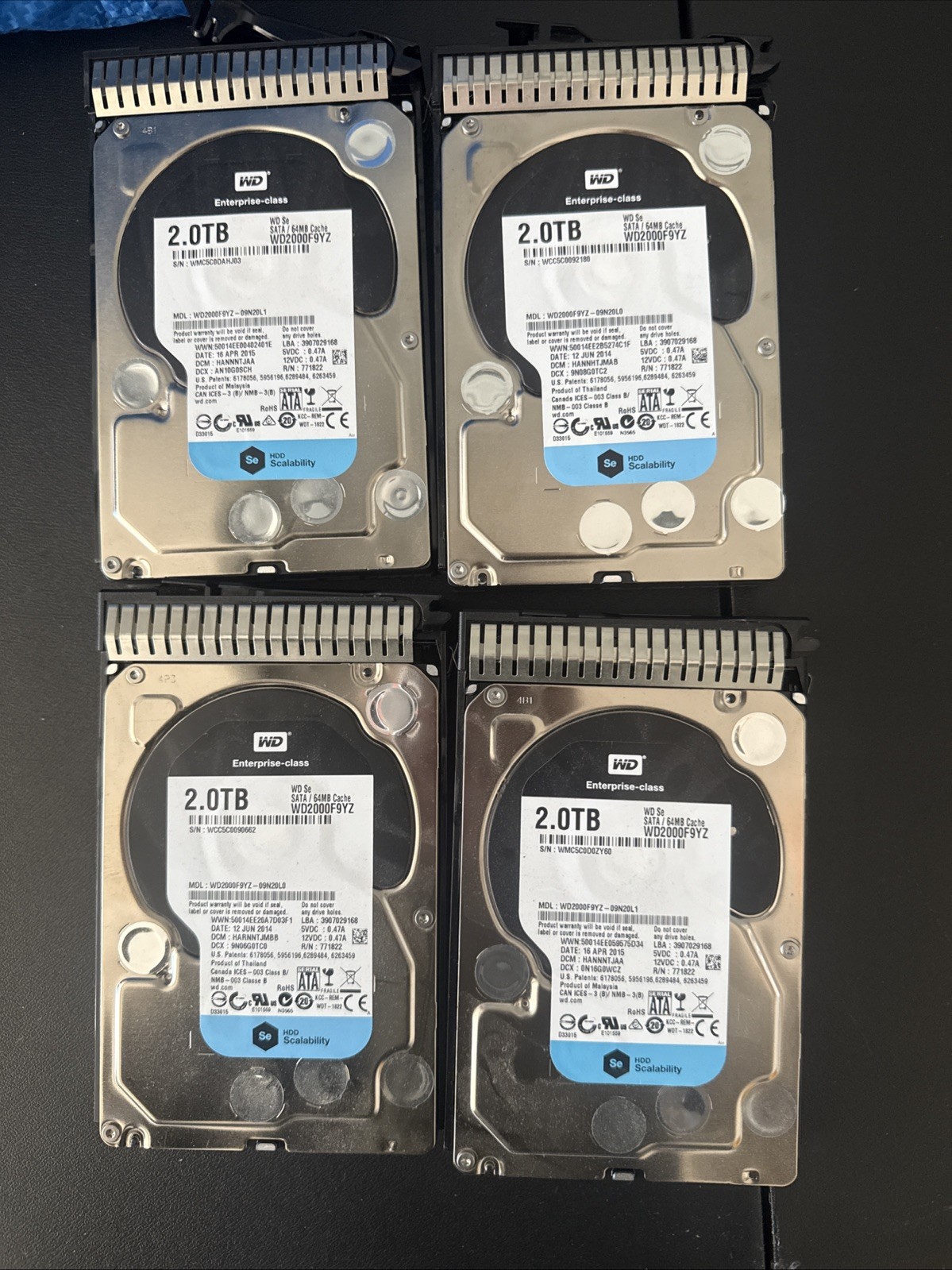 Western Digital WD Se 2TB WD2000F9YZ Enterprise 3.5” SATA HDD + HPE Caddies