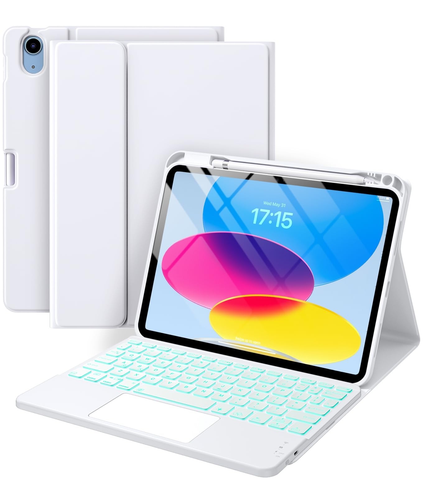 Harvopu Compatible for iPad 11th 10th Generation Case with Keyboard, Folio Cover