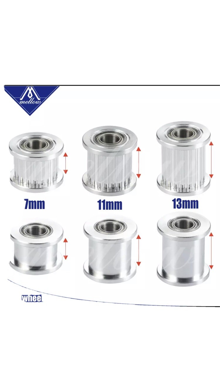 (USA SELLER) “Mellow” GT2 20T WITH TEETH 5mm Bore Idler Pulleys For 6mm Belts