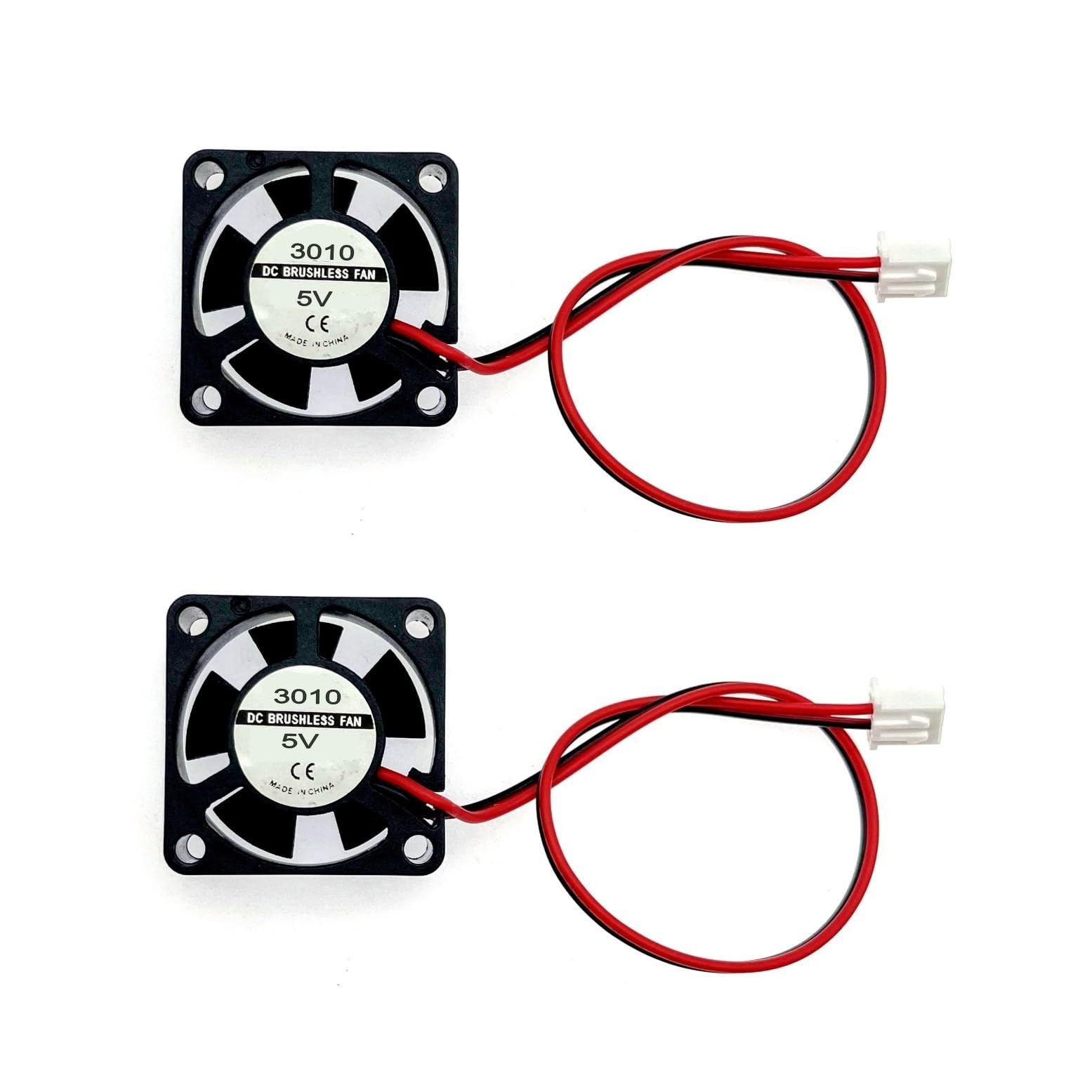 JZK 30x30x10mm 2pin DC 5V Mini Silent Cooling Fan with Wires - 3010 Quiet 3cm...