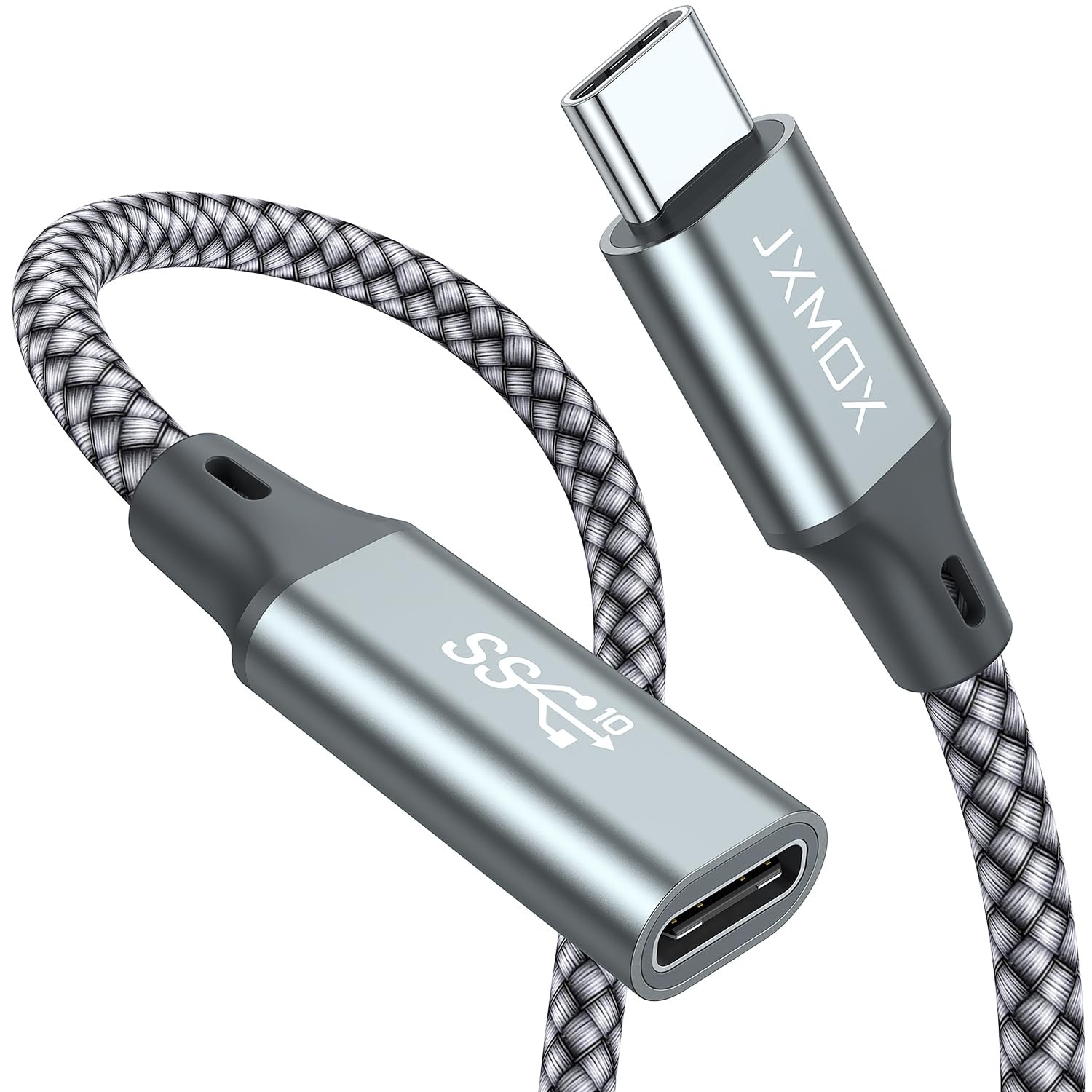 JXMOX USB C Extension Cable (3.3Ft/1m/10Gbps), USB 3.2 Type C 3.1 Male to Female