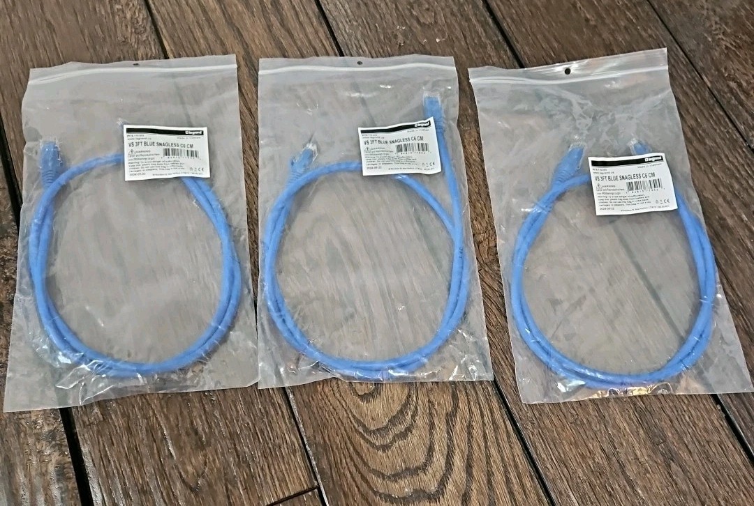 Legrand VS 3FT Blue Snagless C6 CM 576-110-003 Patch Cable  (Pack of 3)