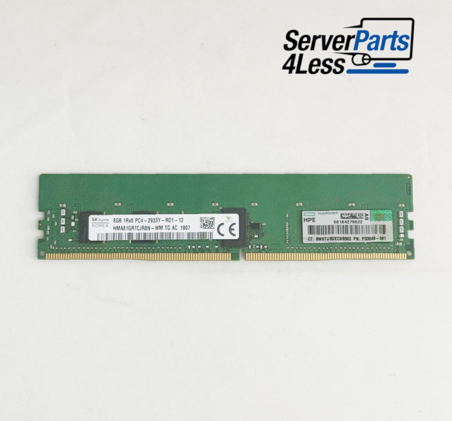 P03049-091 HPE 8GB 1RX8-PC4-2933Y-R MEMORY P06186-001 P00918-B21