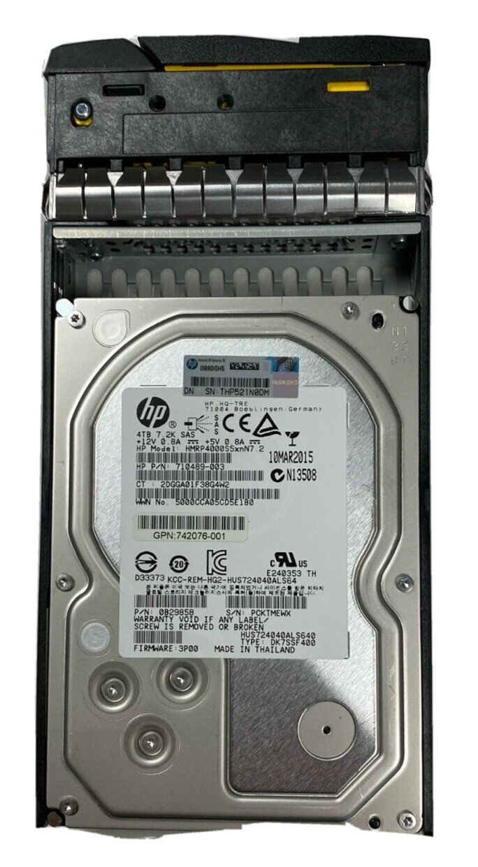 HP 3PAR 4TB 7.2K SAS 3.5 LFF Hot-SWAP 3PAR M6720 710489-003 0B29858 743183-001