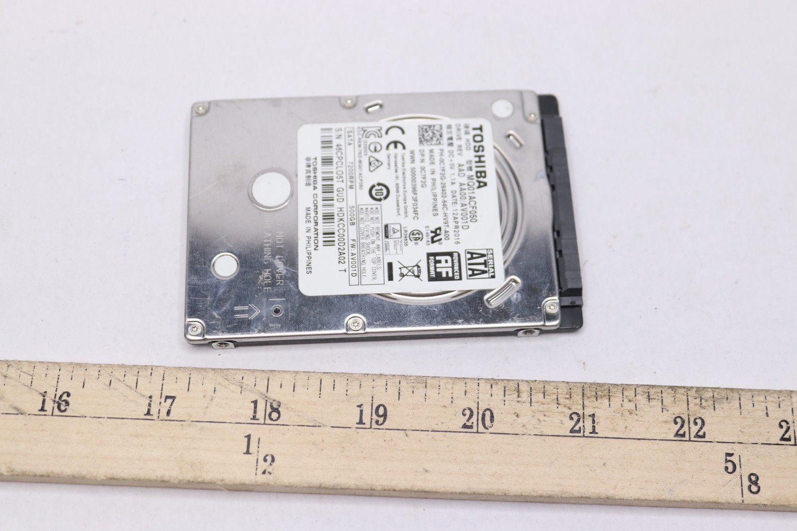 Toshiba Mobile Thin 500GB 7200RPM SATA 6Gbps 16MB Cache HDKCC00D2A02