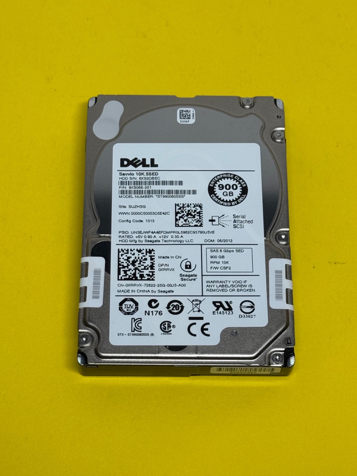 Dell ST9900605SS 9XS056-251 900GB SAS 6Gbps SED 10k 2.5" XRRVX/0XRRVX