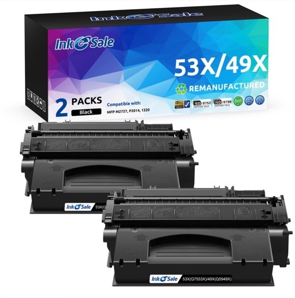 INK E-SALE Compatible Q5949X / Q7553X Toner Cartridge (Black, 2-Pack) 53X 49X