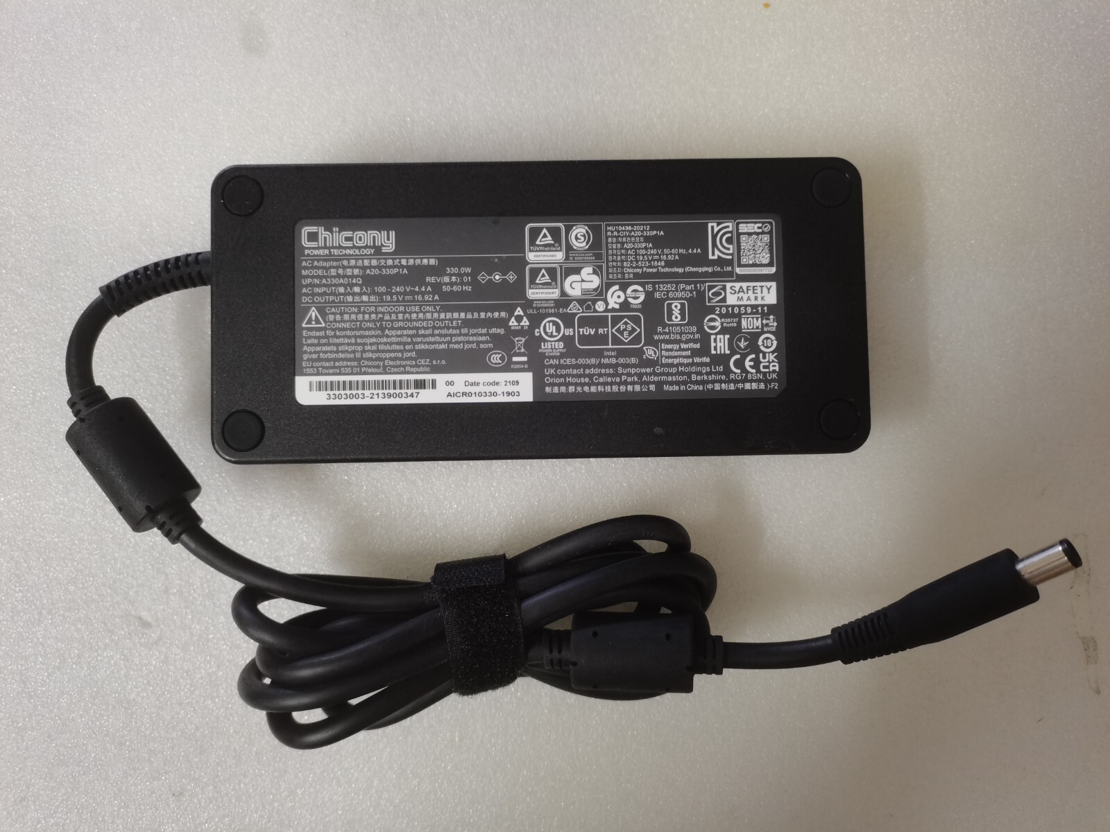 For Intel NUC 12 NUC12SNKi72VA Mini PC A20-330P1A 7.4mm 330W 19.5V16.92A Genuine