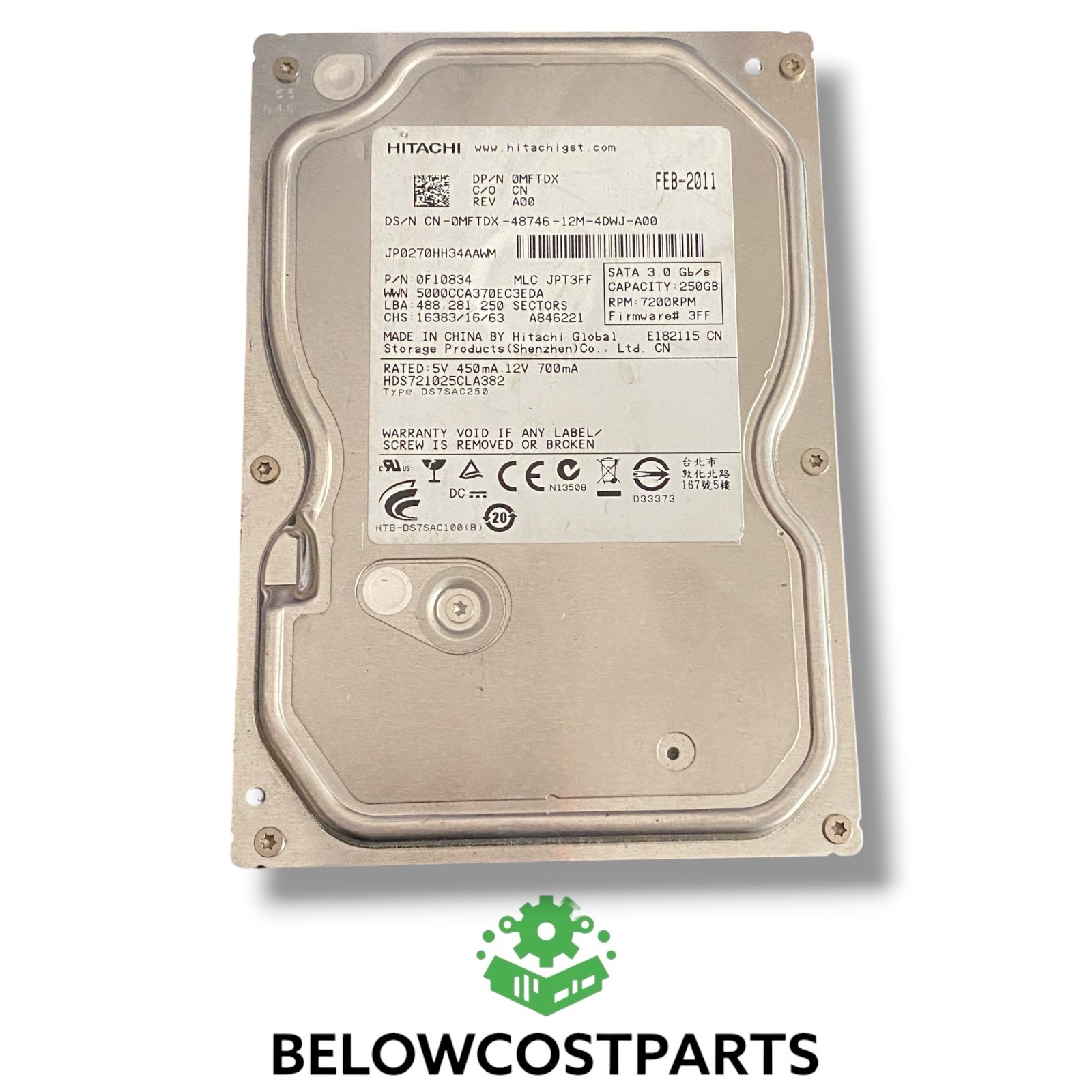 💻 Hitachi HDS721025CLA382 250GB 7200RPM 3.5" SATA Desktop Hard Drive ⚙️