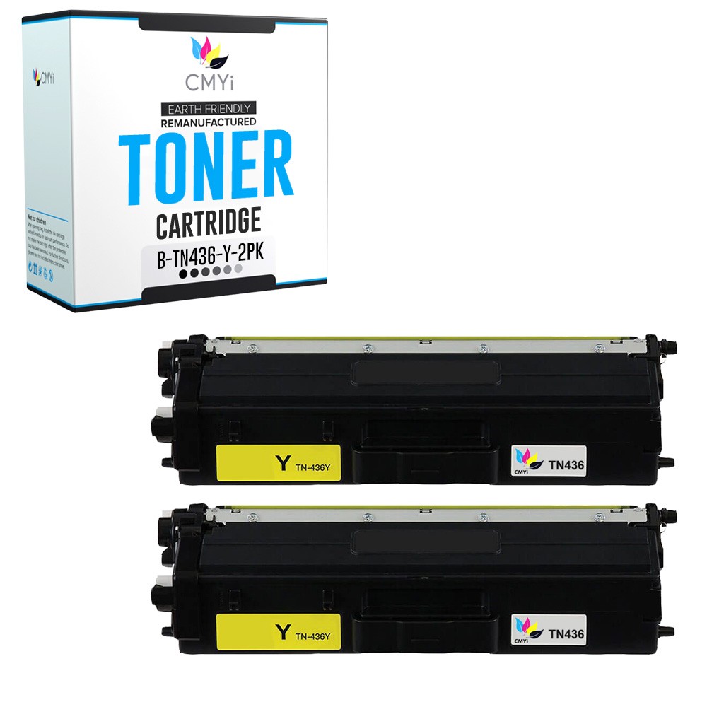 2-Pack CMYi Compatible TN-436 Yellow Toner Cartridge fits Brother MFC-L9570CDW