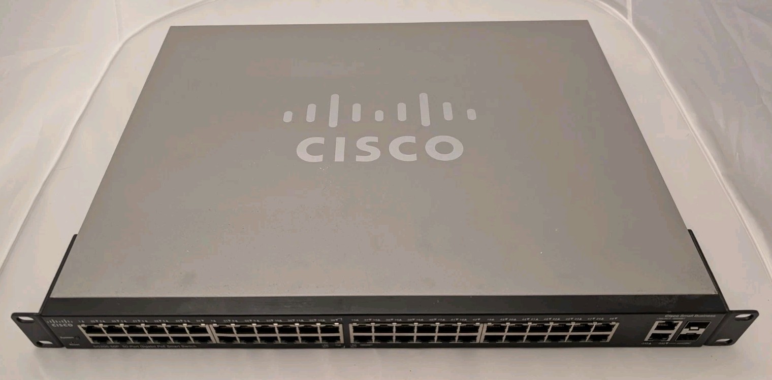 Cisco SG200-50P 50x Gigabit PoE Managed Switch, 48 PoE Ports, 2 Combo  SLM2048PT