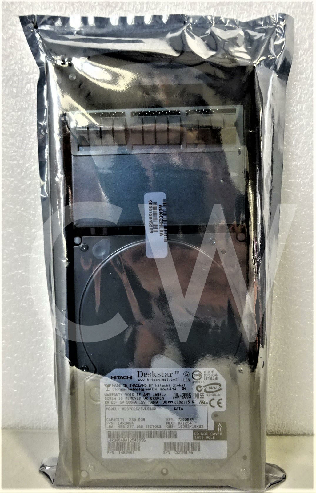 Hitachi 14R9464 HDS722525VLSA80 250GB 7.2K RPM 1.5Gbps 3.5" SATA HDD Hard Drive