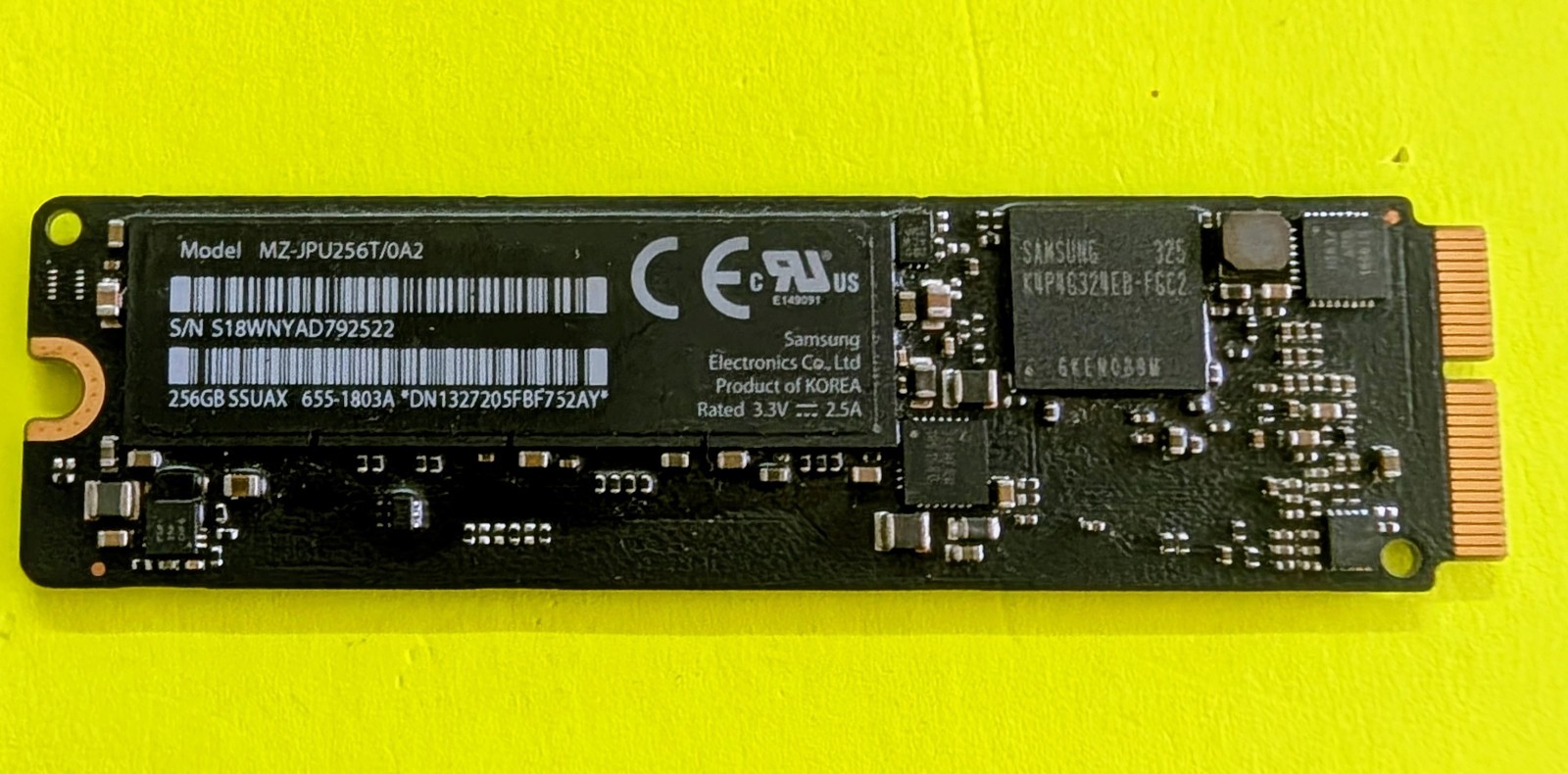 Samsung 256GB NVMe M.2 SSD Blade Solid State Drive Apple 655-1959b