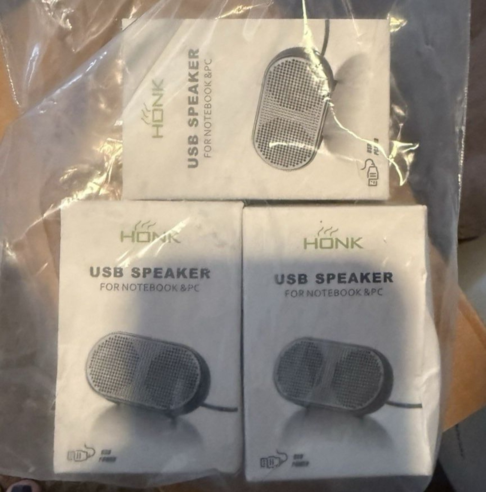 3 Pack USB Mini Speakers HK-5002 for Laptop Desktop PC Plug & Play NIP