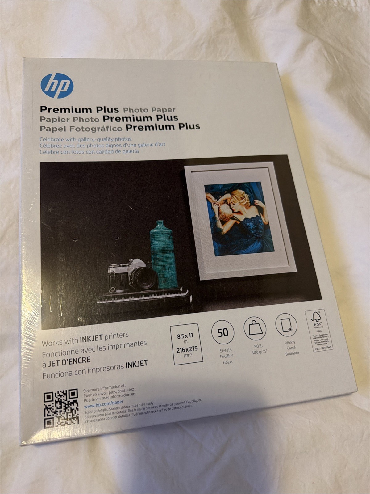 HP Premium Plus Photo Glossy Inkjet Paper 8.5"x11" 50 Sheets CR664A
