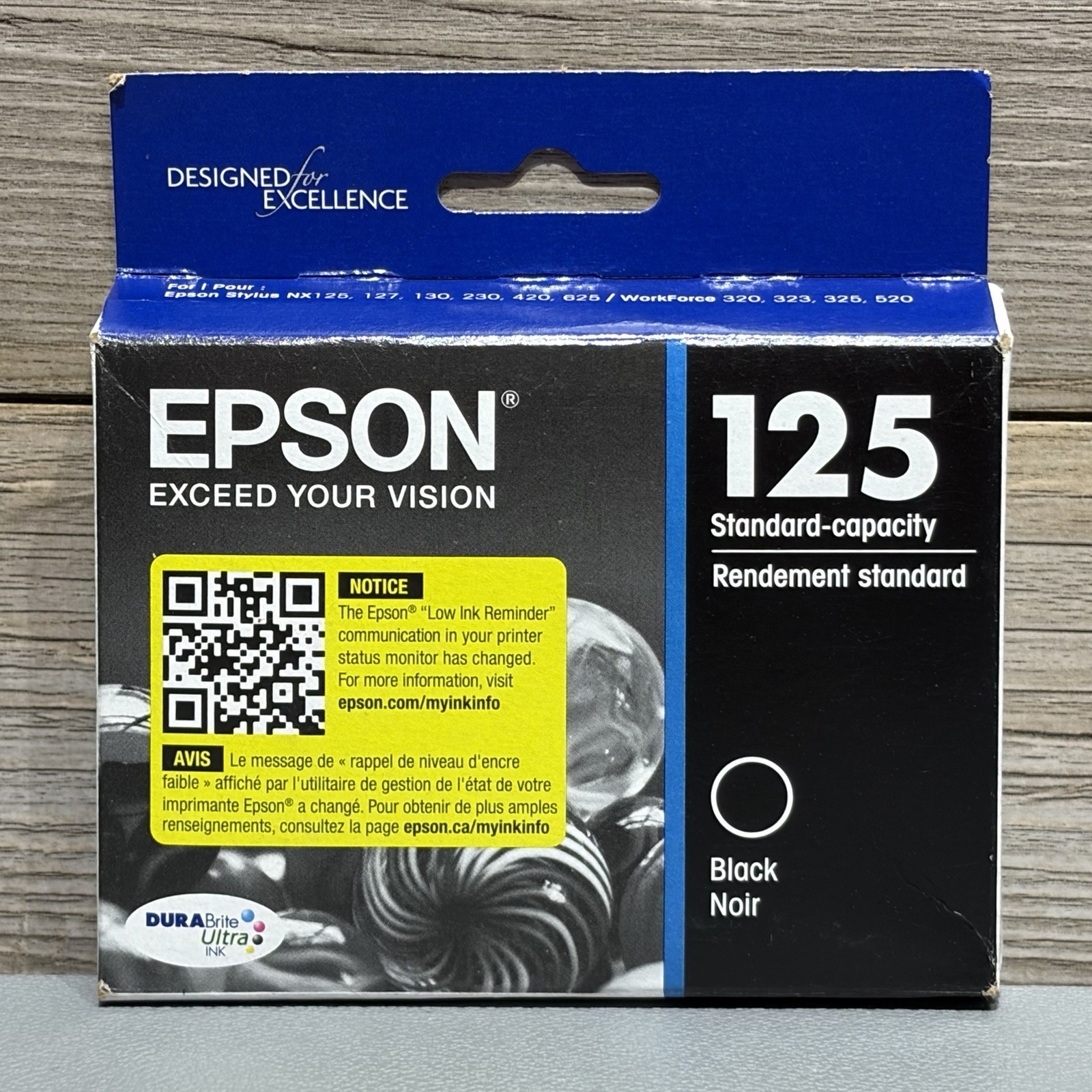 Genuine OEM Epson 125 Black Ink Cartridge Sealed Best Before 04/2027 Workforce
