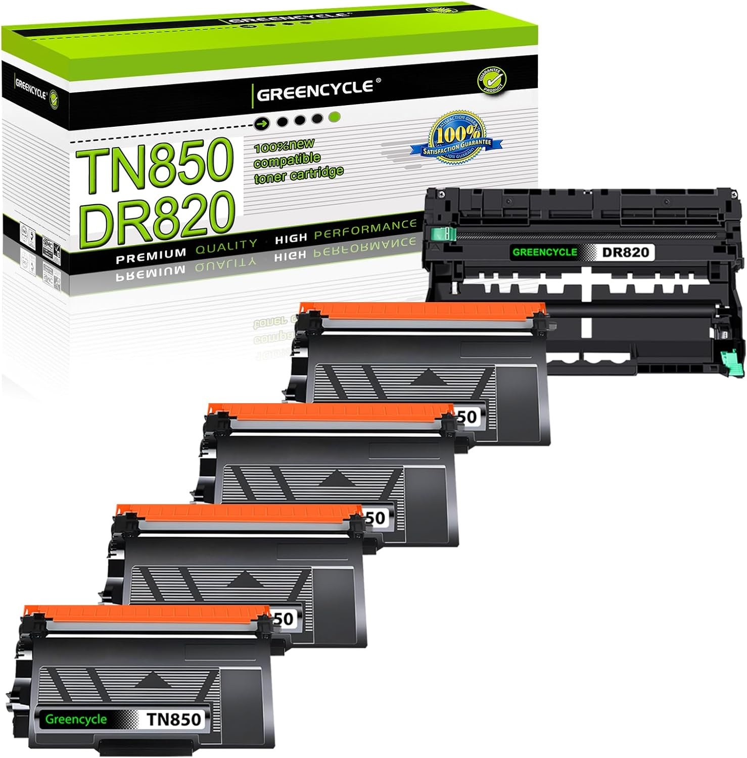 4PK TN850 Toner Cartridge + 1PK DR820 Drum for Brother MFC-L6700DW MFC-L6800DW