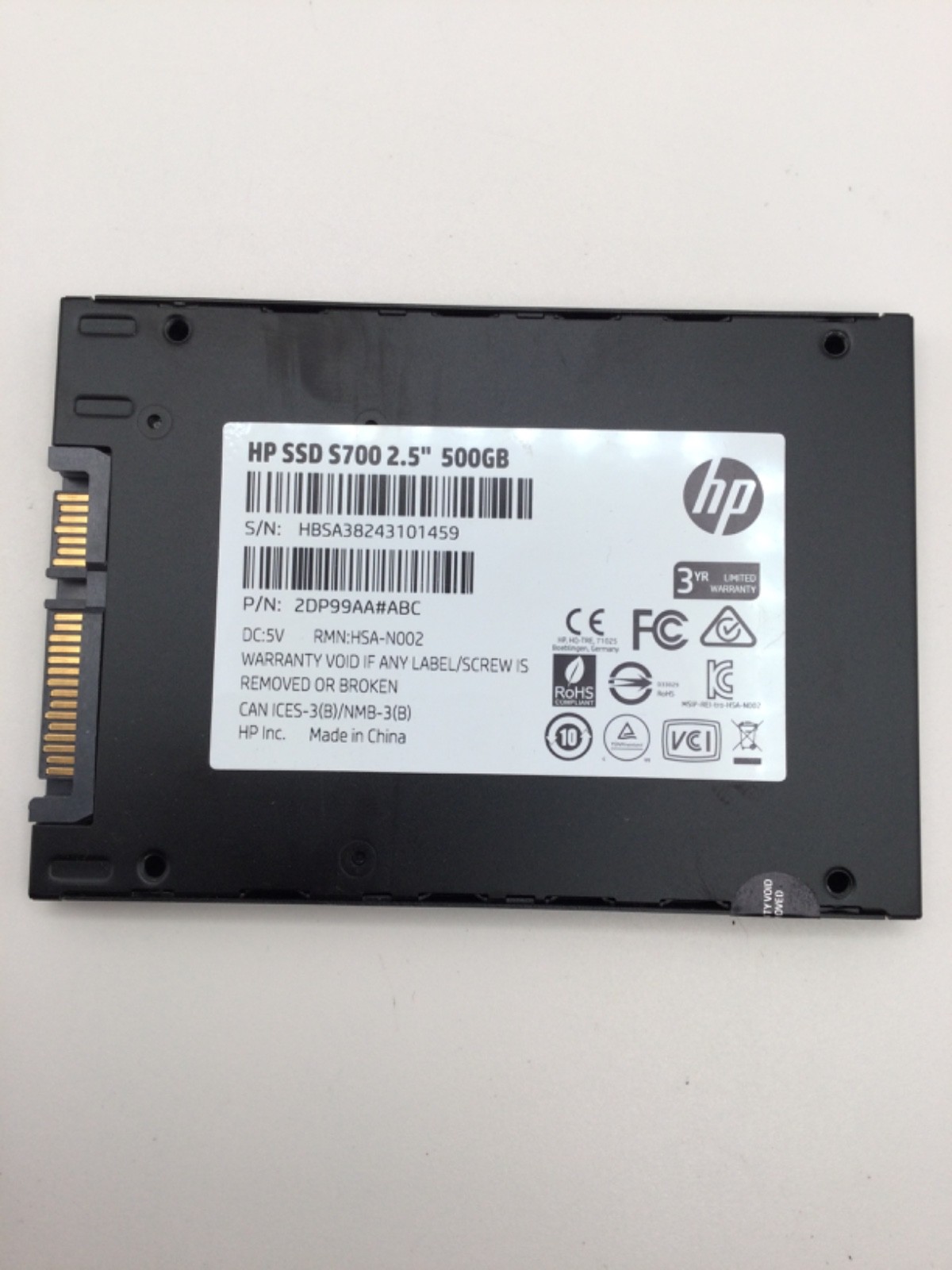 HP S700 2DP99AA#ABC 500GB 2.5" SATA III 3D Solid State Drive SSD Tested & Wiped