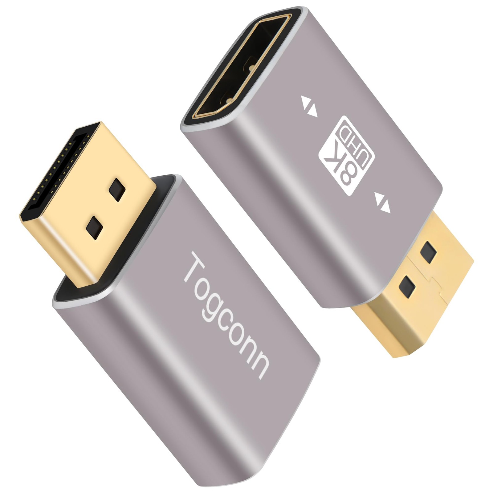 8K DisplayPort 1.4 Adapter 2 Pack, DP to Female Display Port Gold Plated Conn...
