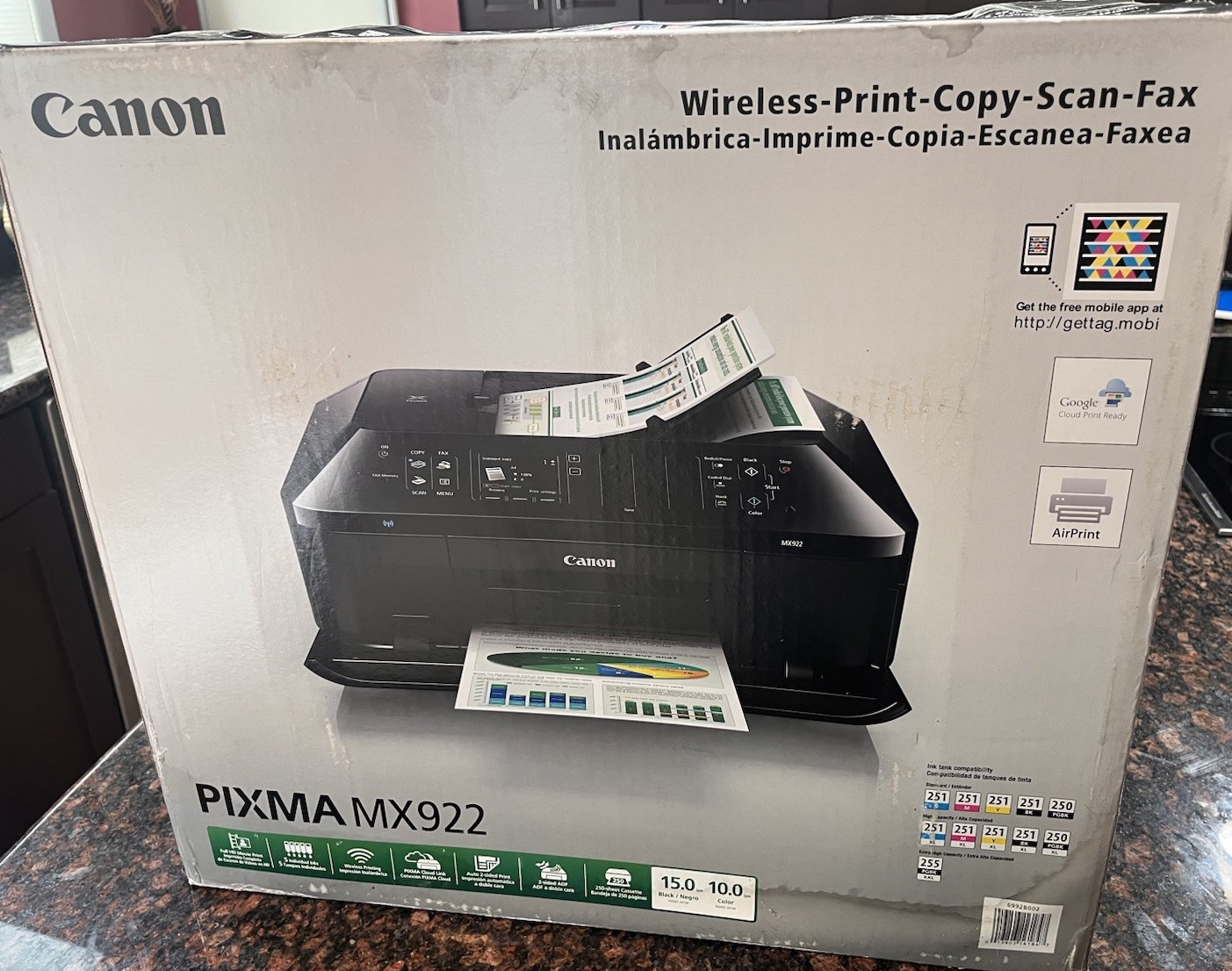 BRAND NEW FACTORY SEALED Canon PIXMA MX922 Wireless Office All-in-One Printer