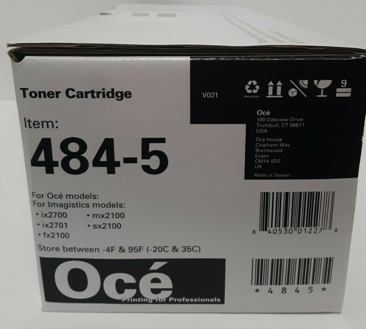 Oce' Imagistics Toner Cartridge 484-5 Black New Unopened Box 7500 Yield