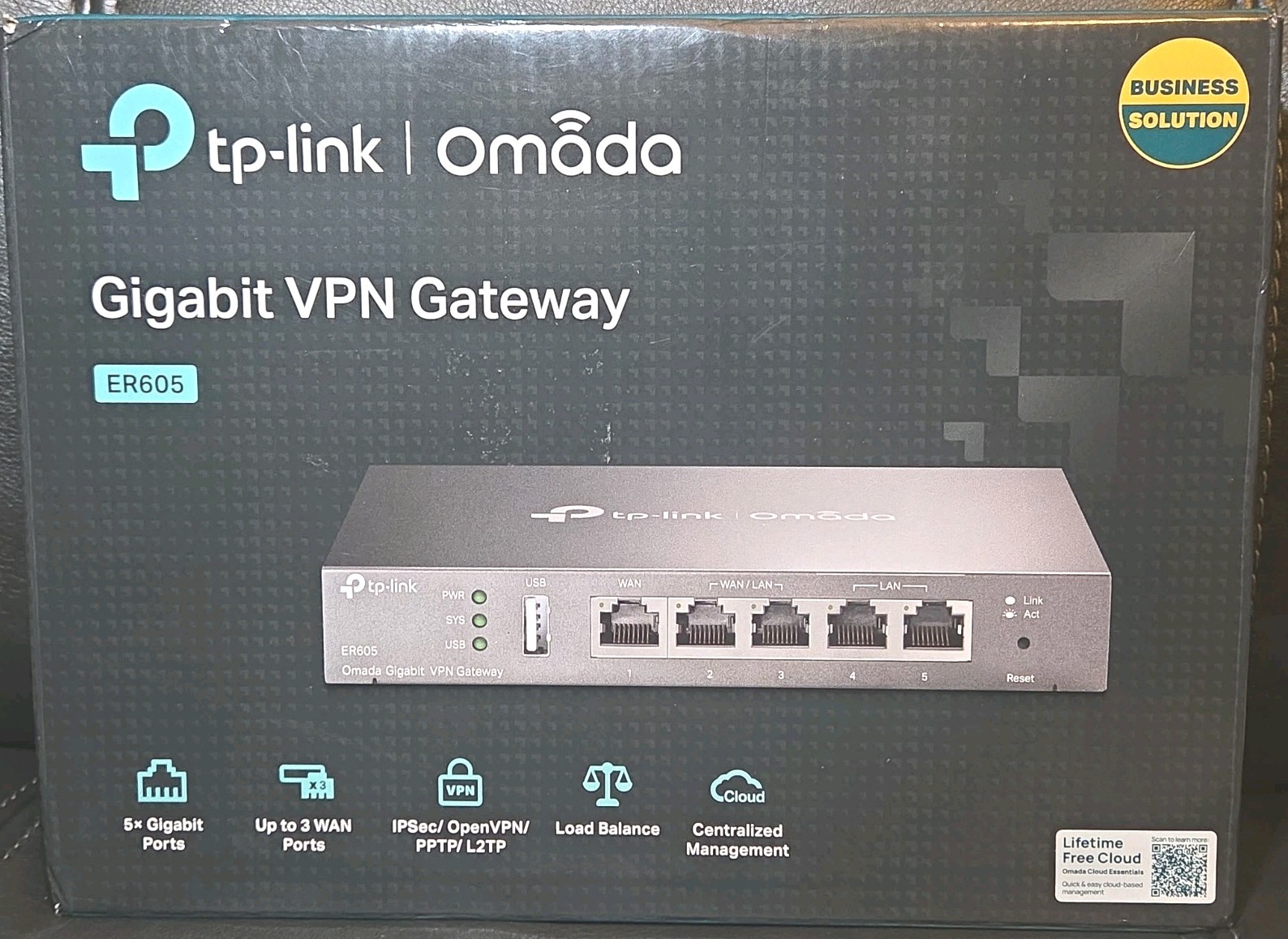 TP-Link ER605 V2 Omada 5-Port Gigabit Multi-WAN VPN Gateway, 3 Config WAN/LAN