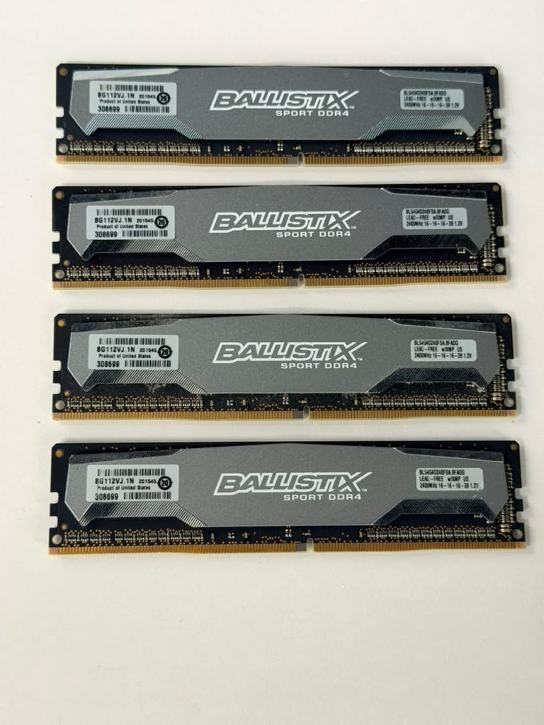 Crucial Ballistix Sport 16GB (4x4GB) DDR4 2400MHz CL16 Desktop RAM BLS4G4D240FSA