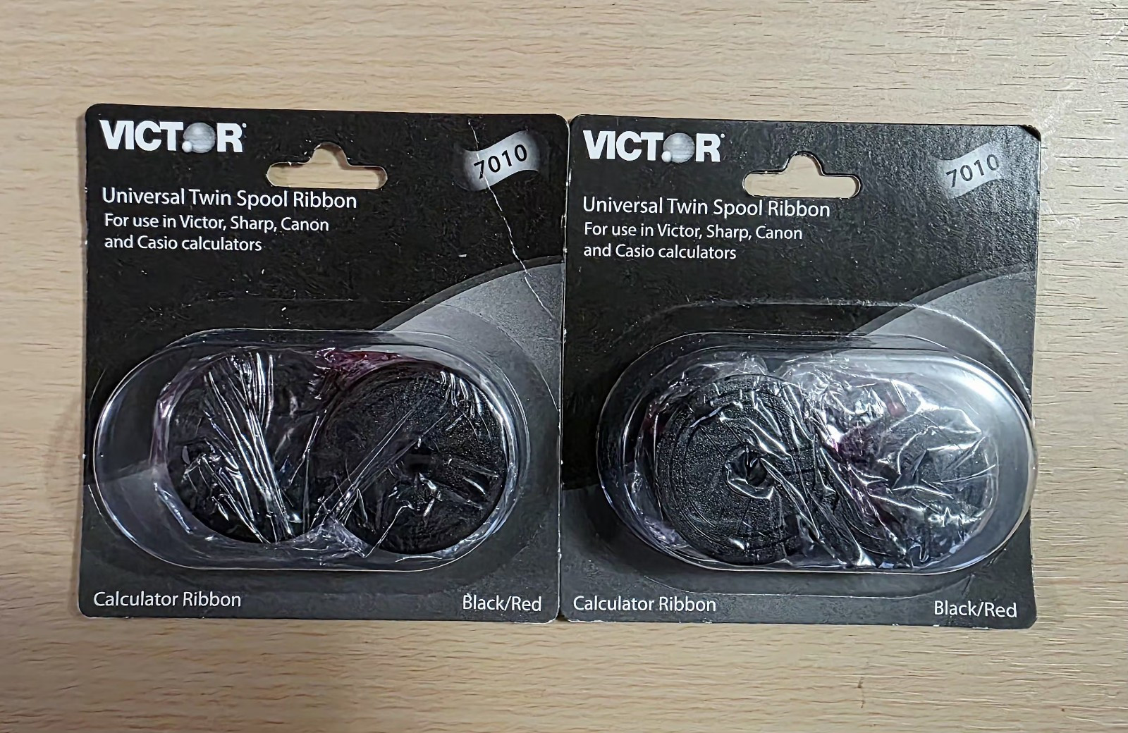 Victor 7010 Universal Twin Spool Ribbon for printing calculators. Lot of 2