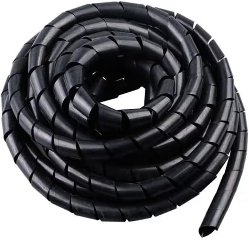 Organizador Espiral de Cables 20Ft 1 2in Manga Negra PC Audio Video Energia