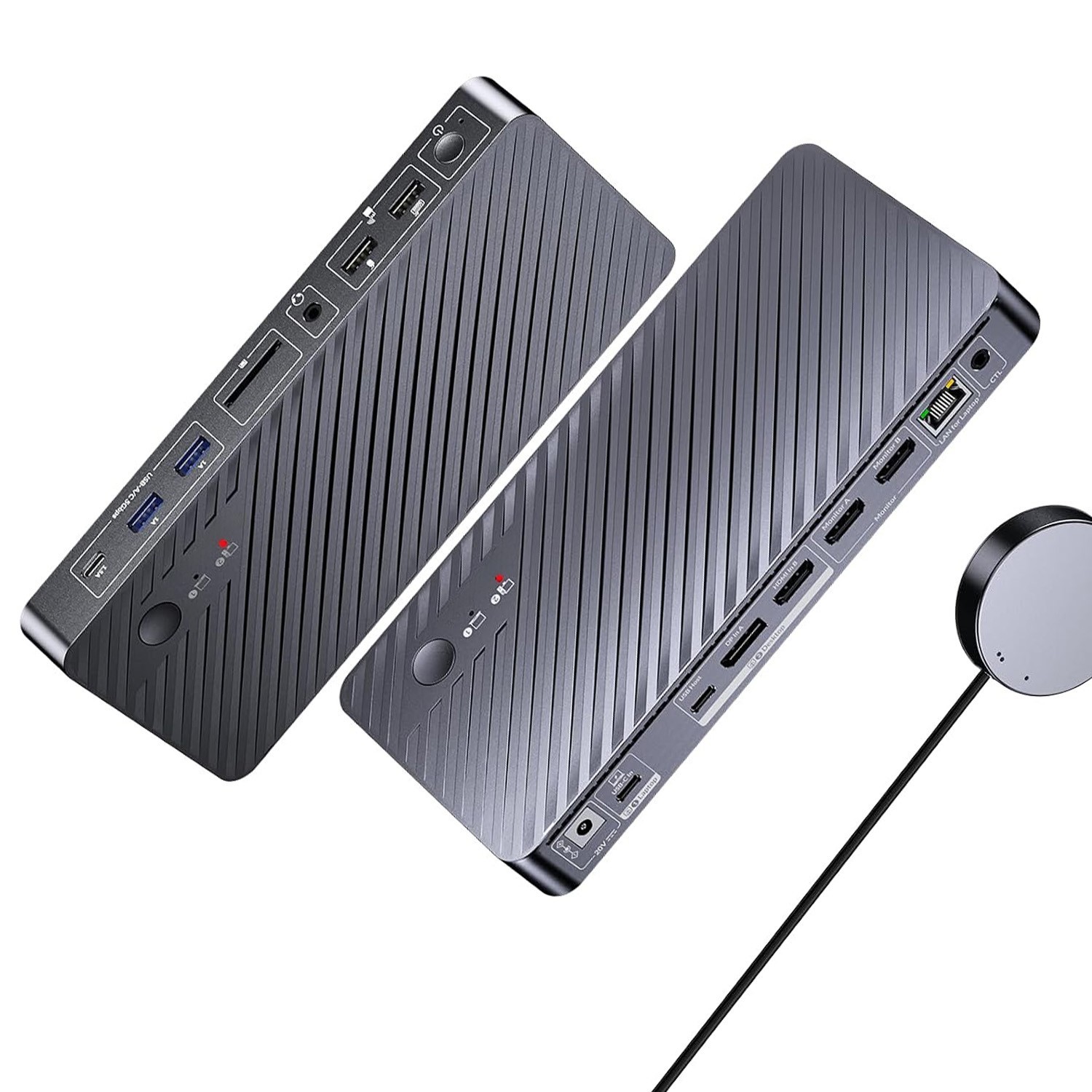 KVM Switch for USB-C - Two 4K Monitors for Desktop/Laptop - 1:12 Remote Switch
