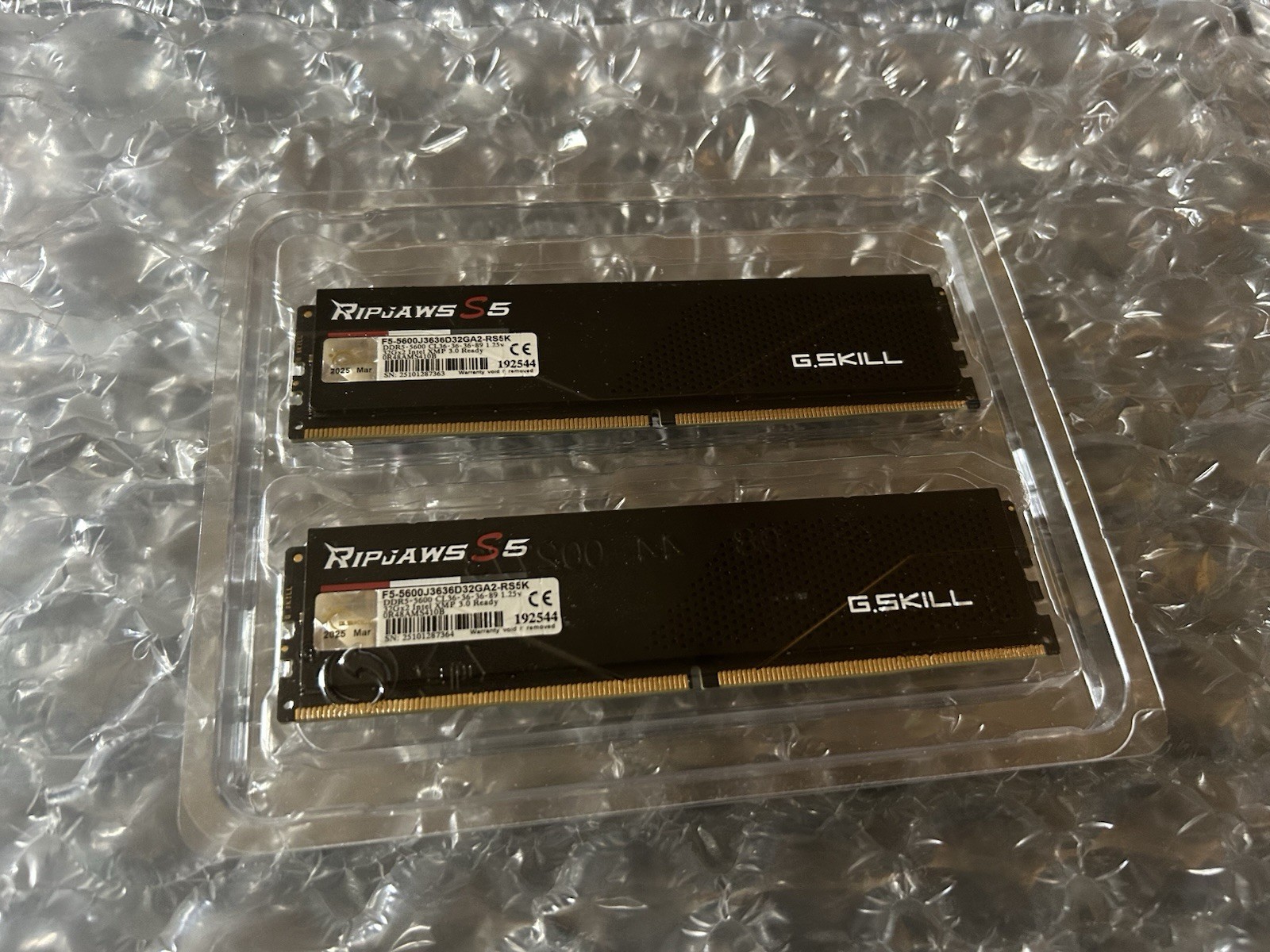 G.SKILL Ripjaws S5 64GB (2x32GB) DDR5-5600 288-Pin UDIMM XMP 3.0
