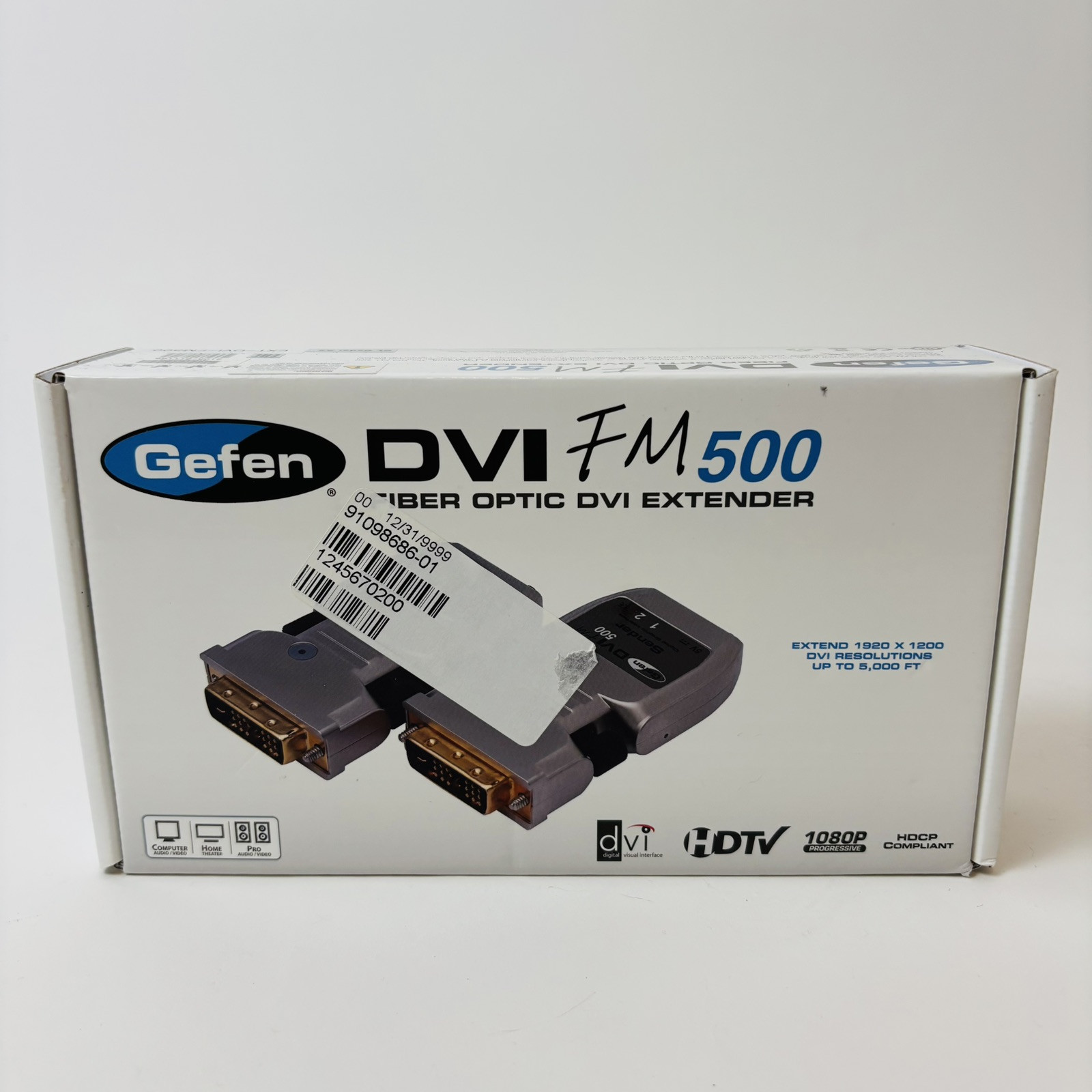 Gefen DVI FM 500 Extender Fiber Optic EXT-DVI-FM500 Brand New In Box