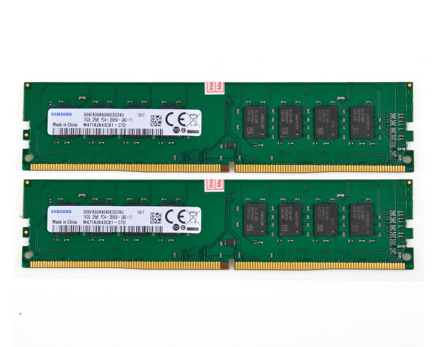 Samsung 2x 16GB 2RX8 PC4-2666V DDR4 21300MHz 1.2V UDIMM Desktop Memory RAM Intel