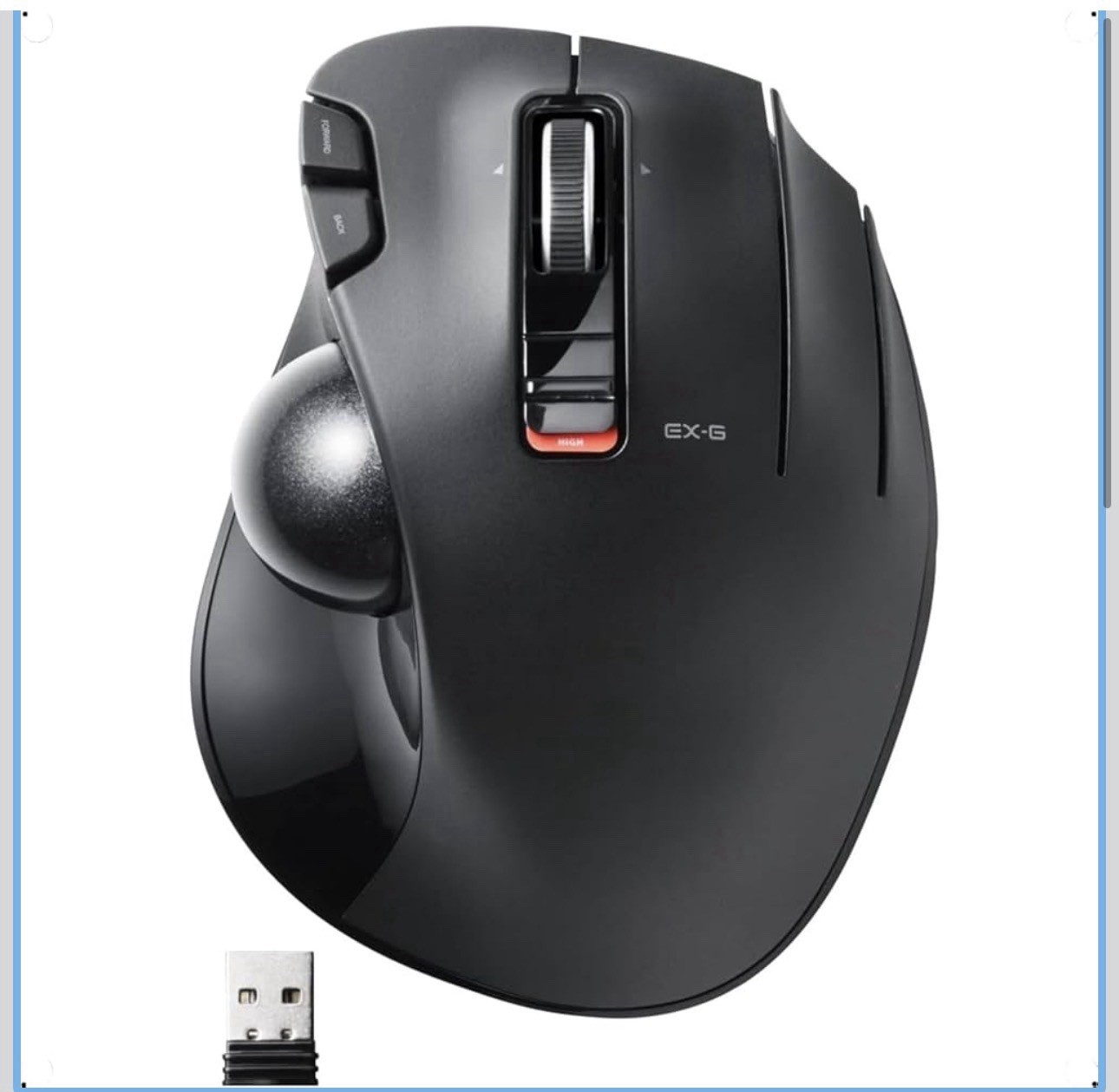 ELECOM M-XT3DRBK Wireless Trackball Mouse 6-Button with Smooth Tracking Function