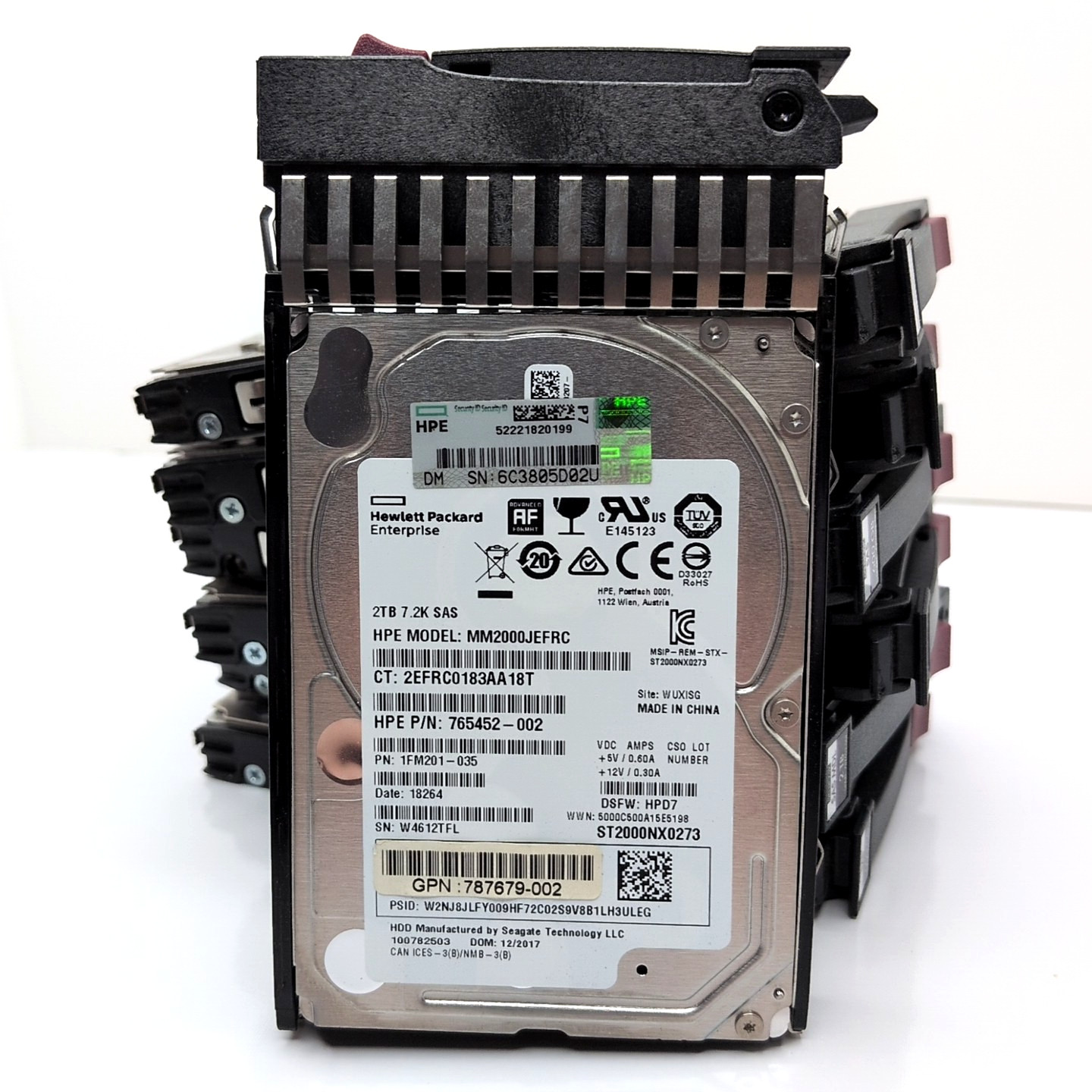 HP Enterprise SAS Hard Drive MM2000JEFRC 2TB 7.2K 765452-002 w/ Caddy
