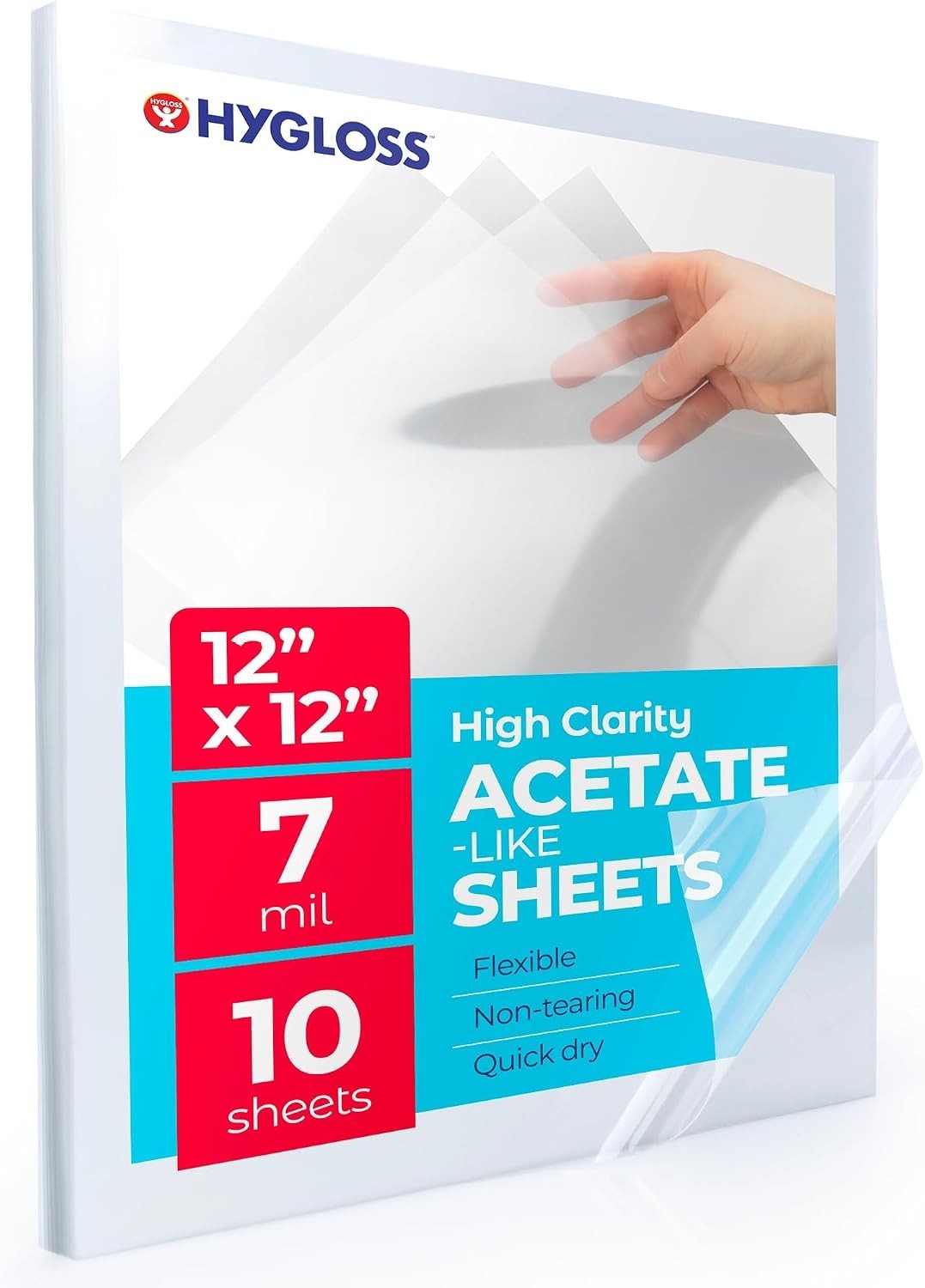 10 Pack of 12" x 12" Clear Acetate Sheets - Ideal for Die Cutting & Crafts