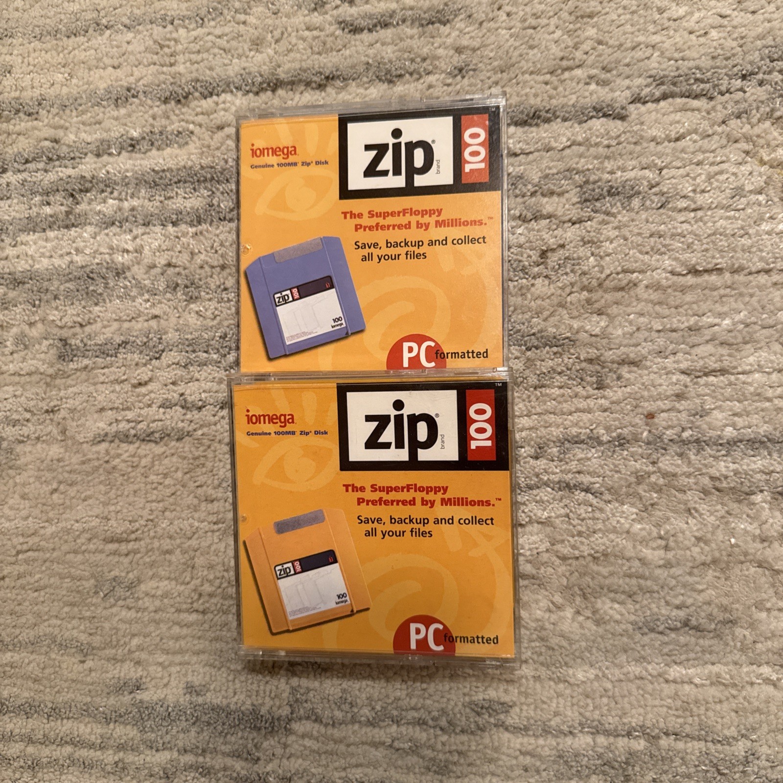 Lot Of 2 iomega ZIP Disk 100MB  PC Formatted