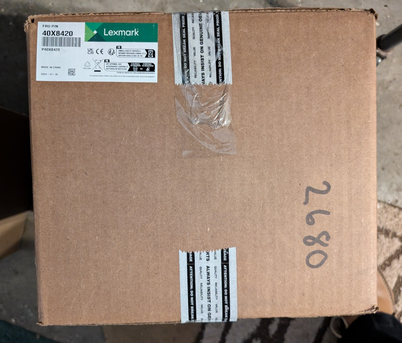 Genuine Lexmark 40X8281 Maintenance Kit FOR PARTS