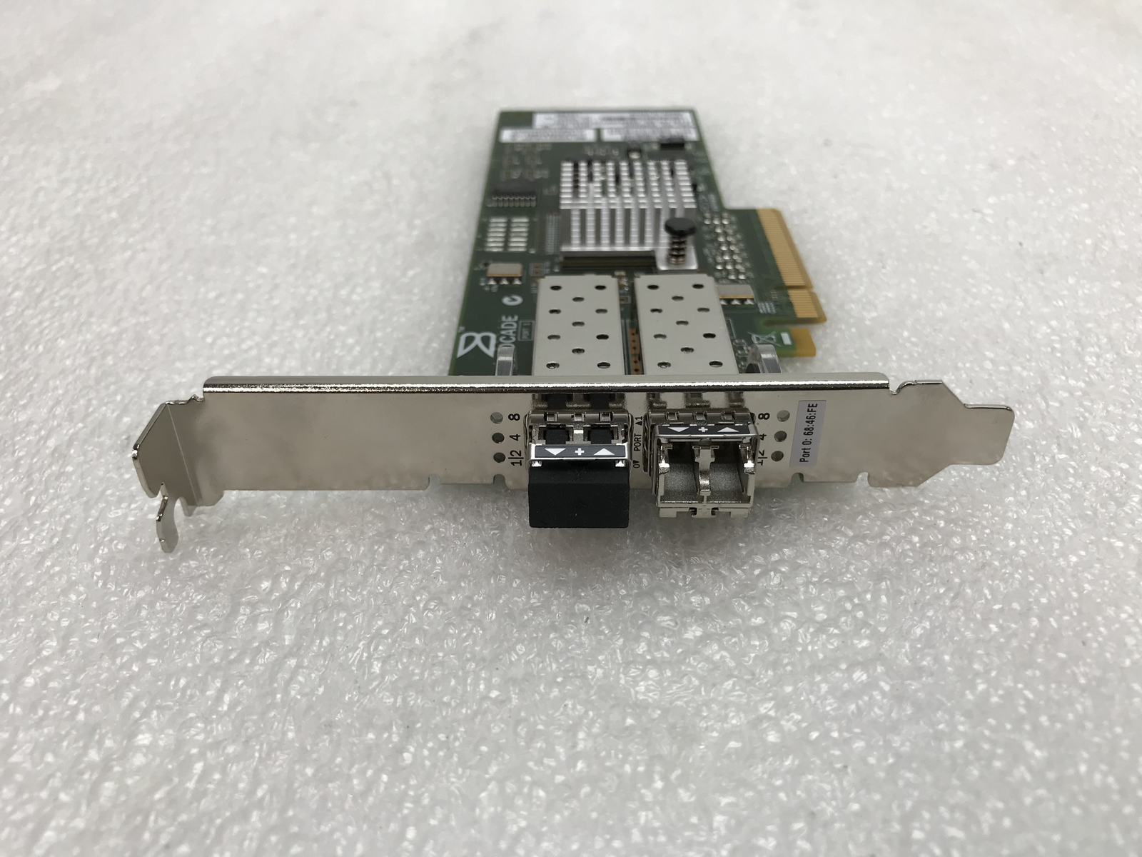 Dell Brocade 825 Dual Port 8G Fibre Channel HBA Card w/ 2x 8G Optics Low Profile