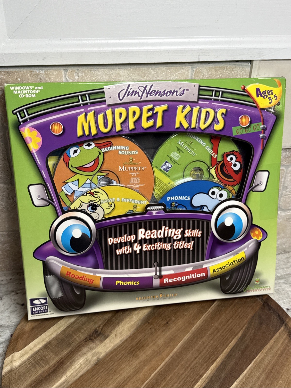 RARE Jim Henson’s Interactive Muppet Kids COMPLETE CD ROM Child Reading Set NEW