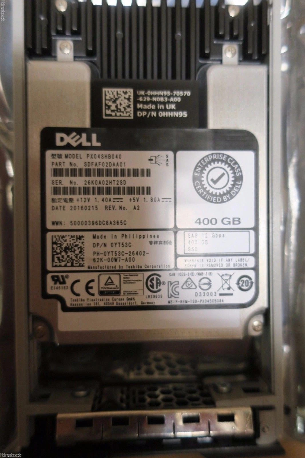 New DELL YT53C 0YT53C PX04SHB040 400GB SAS 12G WI 2.5"SSD Solid State Hard Drive